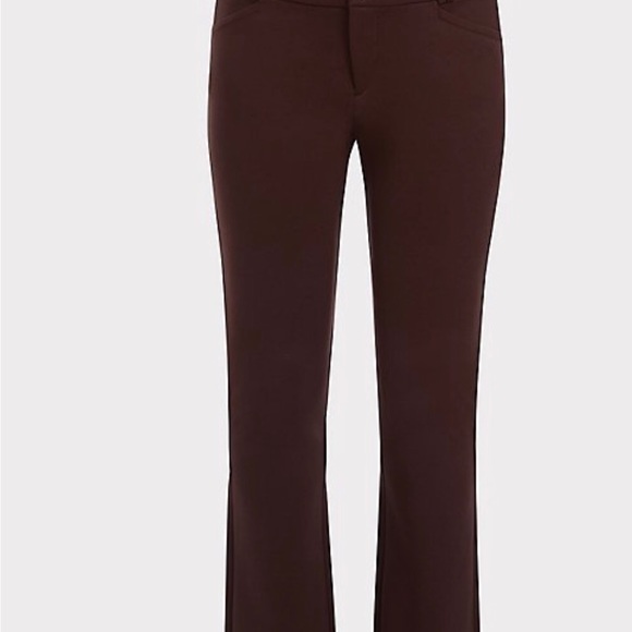 TORRID- STUDIO SIGNATURE PREMIUM PONTE STRETCH TROUSER - BROWN 30 XT - Picture 4 of 5